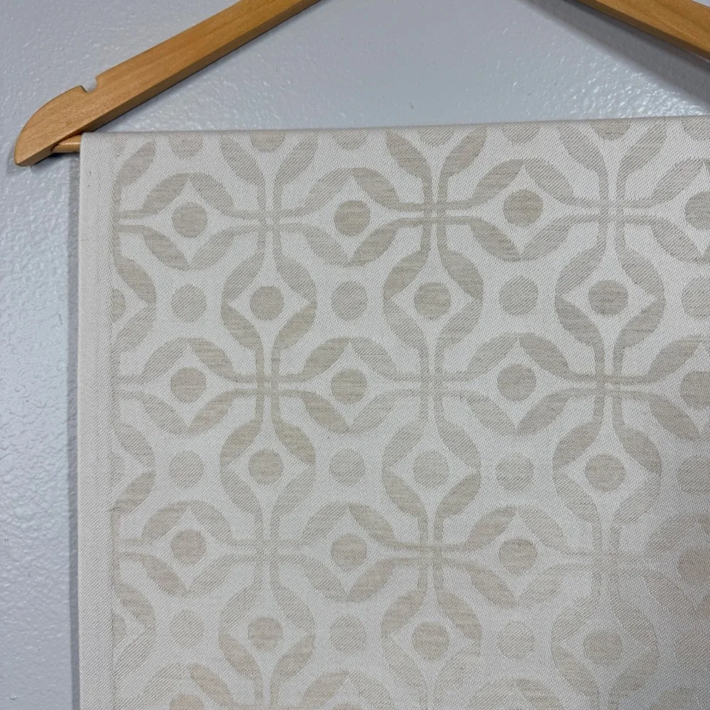 Ekelund Table Runner 14x52 Beige Geometric Master Weavers Swedish Cotton